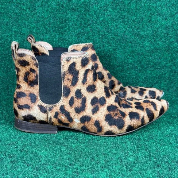 Madewell Leopard Calf Hair Chelsea Ankle Boot Pointed Toe Womens 8.5 E2241 - Picture 4 of 14